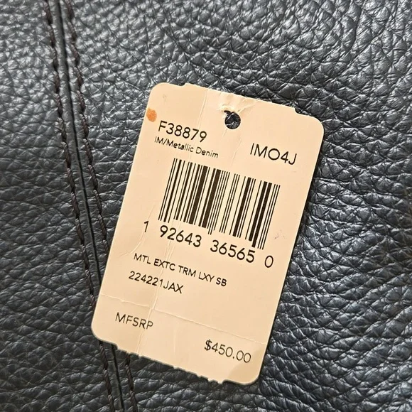 COACH Lexy Shoulder Bag - Metalic Denim F38879 - Picture 9 of 9